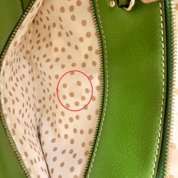 Vintage Kate Spade New York Wellesley Rachelle Apple Green Leather Satchel Large - Picture 13 of 13